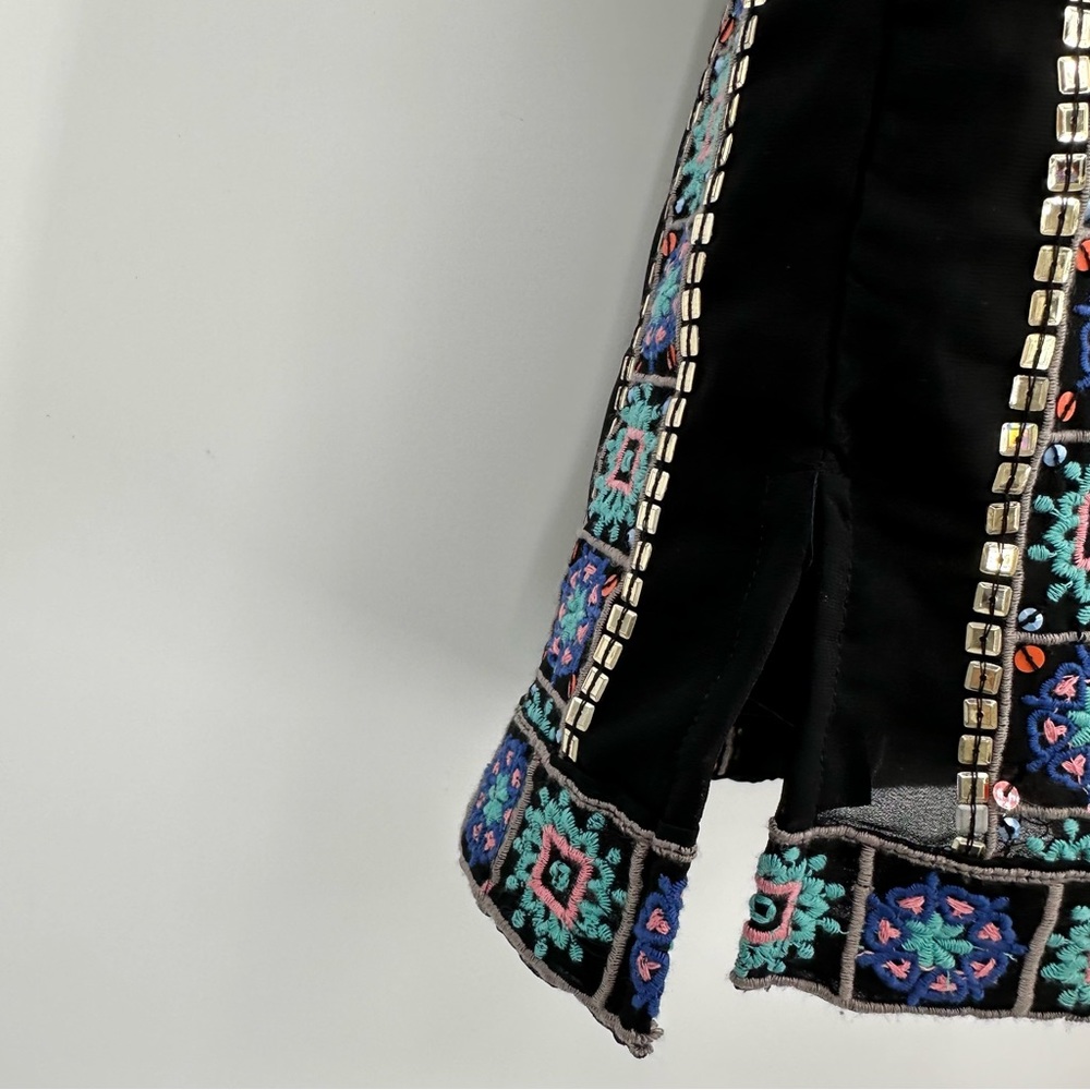 Tolani Kailani Hacienda Beaded Embroidered Tunic Dress Multicolored Size S - Picture 5 of 10